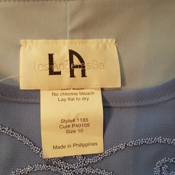 Periwinkle Beaded Dress - Picture 10 of 10